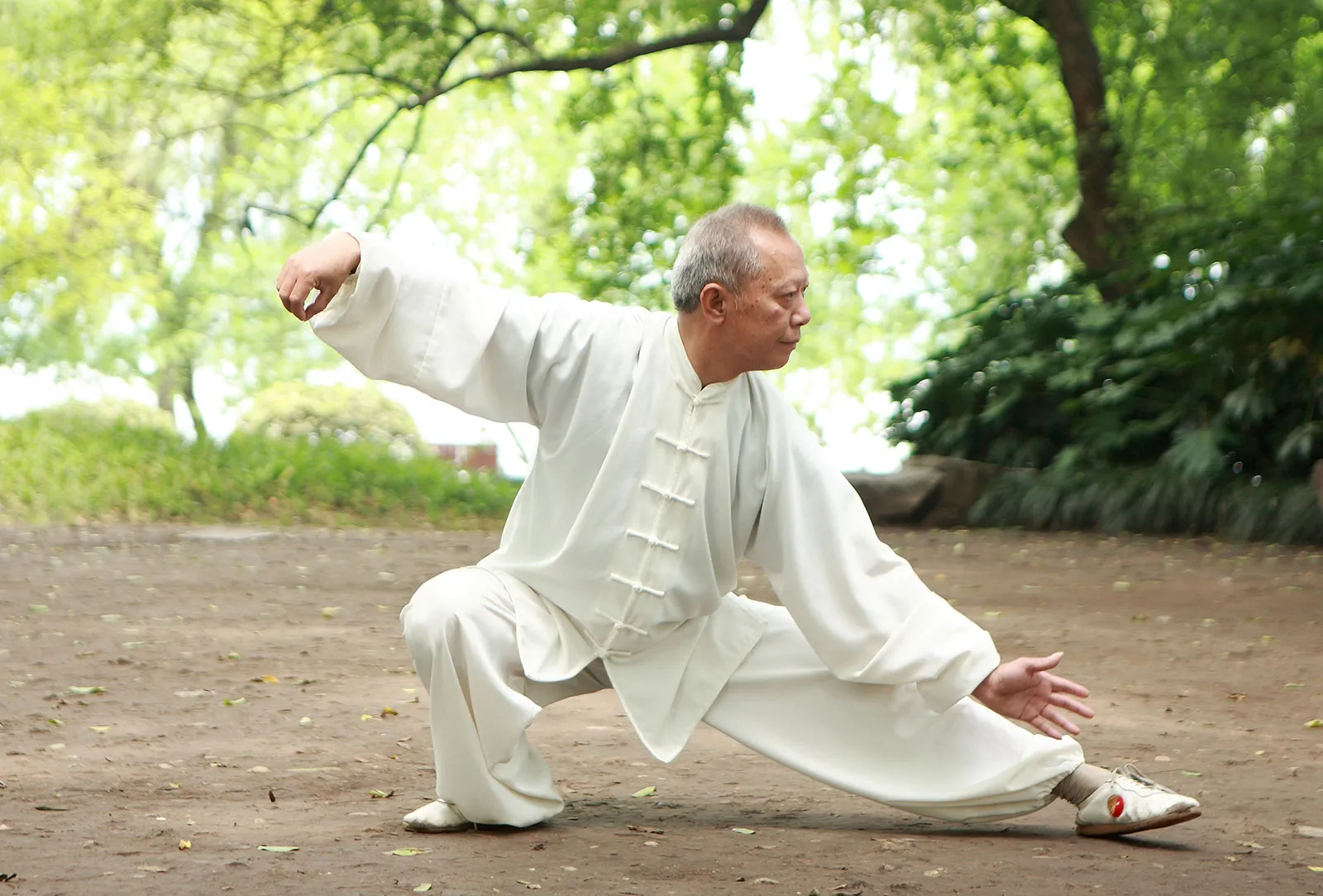 Old man practicing tai chi