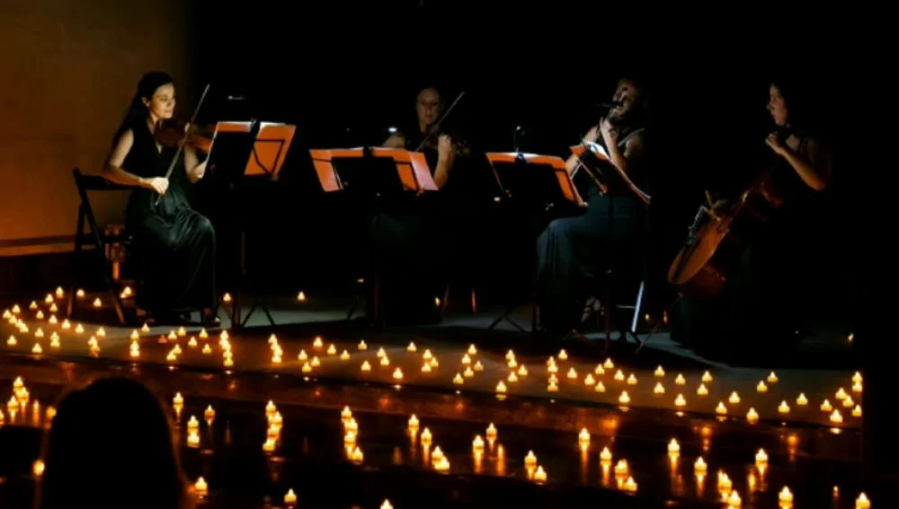 Music concert and candles